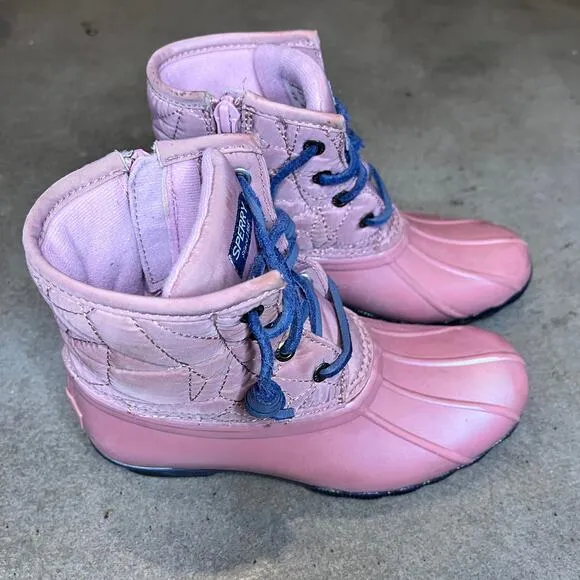 Sperry Saltwater Duck Pink boots Youth Girls 1 outerwear rain snow hiking shoes