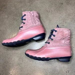 Sperry Saltwater Duck Pink boots Youth Girls 1 outerwear rain snow hiking shoes