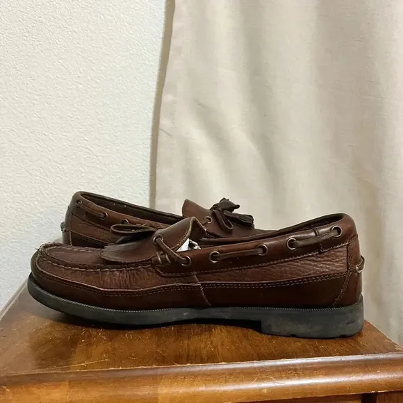 Sperry Top-Sider Gold Cup Brown Leather Tassel Loafers Boat Shoes- Mens Size 9.5