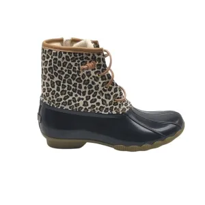 Sperry Top Sider Leopard Print Waterproof Womens Duck Boots STK165468 Size 6M