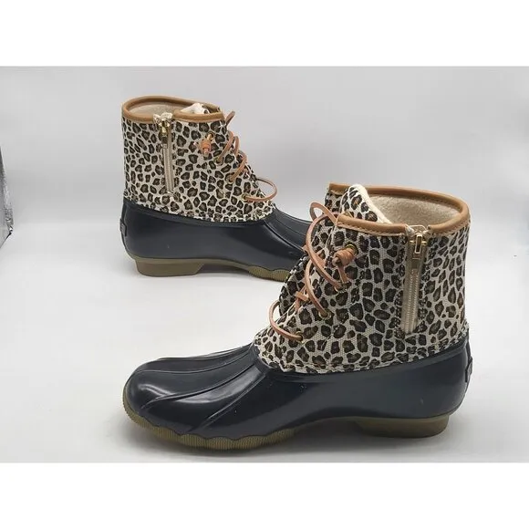 Sperry Top Sider Leopard Print Waterproof Womens Duck Boots STK165468 Size 6M