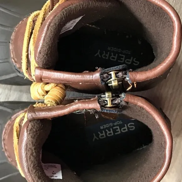 Sperry Top-Sider Saltwater Duck Boots Brown Waterproof Big Girl's Size 2 YG55362