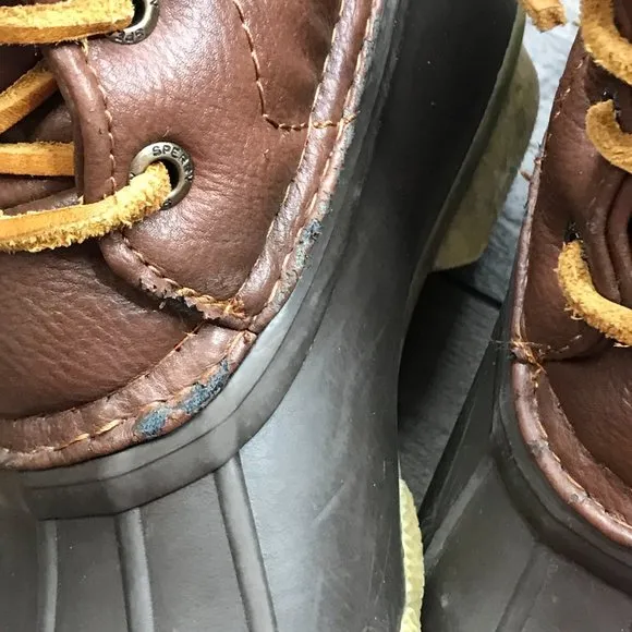 Sperry Top-Sider Saltwater Duck Boots Brown Waterproof Big Girl's Size 2 YG55362