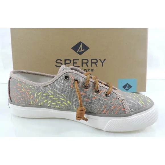 Sperry Top Sider Seacoast Fish Circle Fashion Sneakers Taupe Size 6