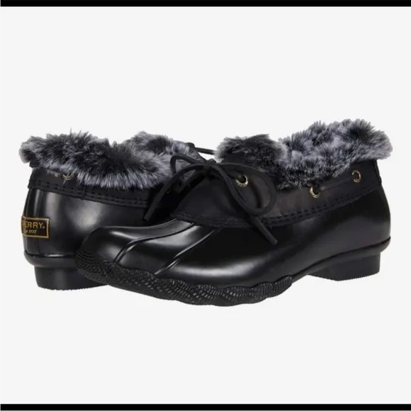 Sperry Women's Black Fur-Lined Shoes