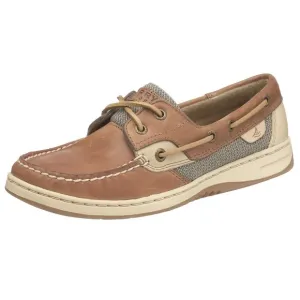 SPERRY WOMENS BLUEFISH BOAT SHOE, LINEN/OAT, 6.5