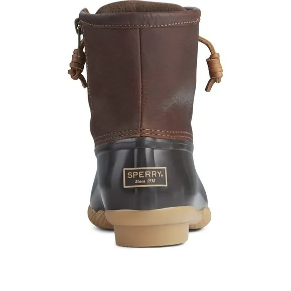 SPERRY WOMEN'S SALTWATER BOOTS, TAN/DK BROWN, 8.5