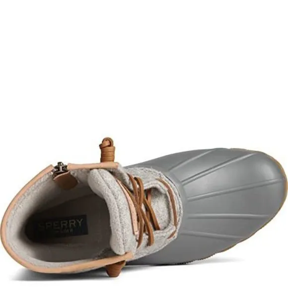 SPERRY WOMENS SALTWATER EMBOSS WOOL BOOTS, DARK GREY, 8 M US
