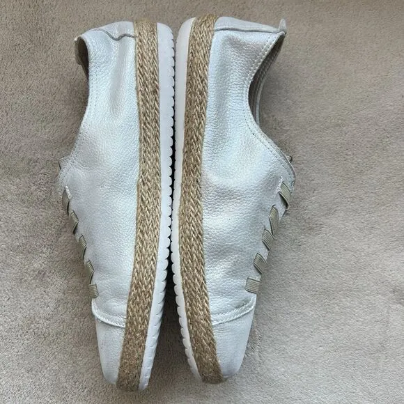 Spring Step Eloya Metallic Silver Leather Espadrille Sneaker EU 40 US 8.5 - 9
