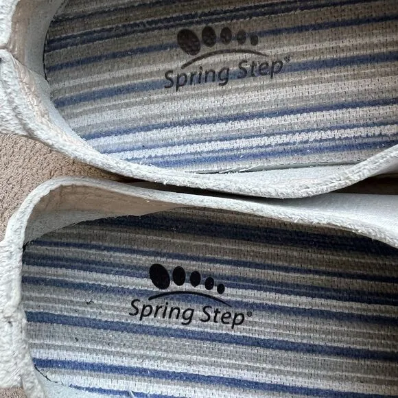 Spring Step Eloya Metallic Silver Leather Espadrille Sneaker EU 40 US 8.5 - 9