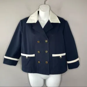 ST JOHN SPORT Blazer Jacket Womens Size Small Nautical Sailor Coastal Luxury
