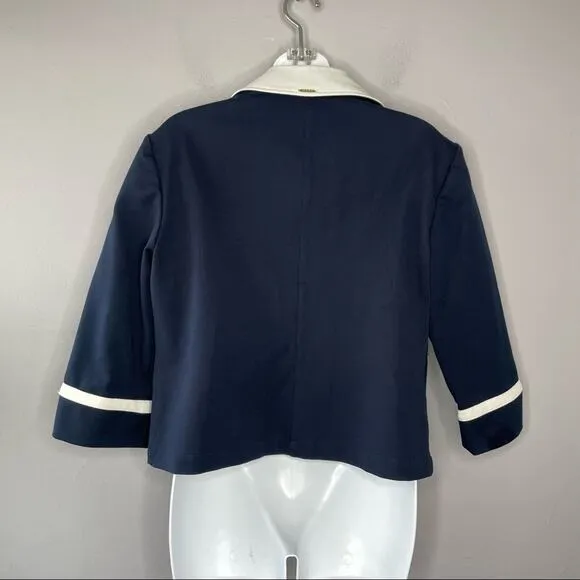 ST JOHN SPORT Blazer Jacket Womens Size Small Nautical Sailor Coastal Luxury