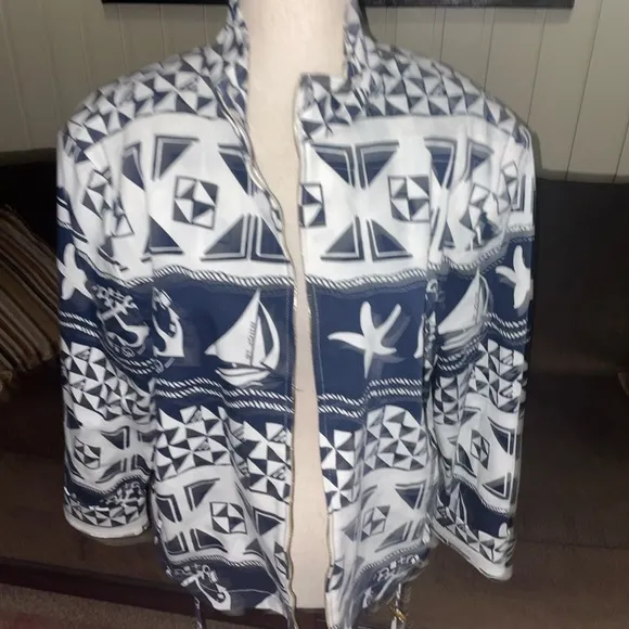 St. John Sport • by Marie Gray • Blue/ White • Large • Sailor Theme • Jacket