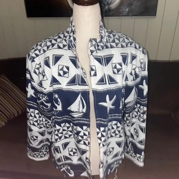 St. John Sport • by Marie Gray • Blue/ White • Large • Sailor Theme • Jacket