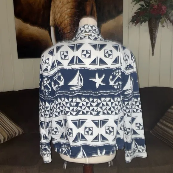 St. John Sport • by Marie Gray • Blue/ White • Large • Sailor Theme • Jacket