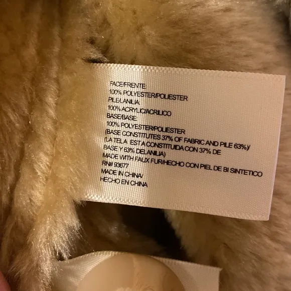St Johns Bay faux suede leather fur lined long coat size XL hood with pockets
