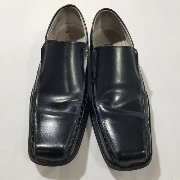 Stacy Adams Shoes Mens Size 9.5 Danton Slip On Black Leather 24363-001 Bike Toe