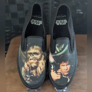 Star Wars Black Slip-On Sneakers Millennium Rebels Force Chewbacca Han Solo