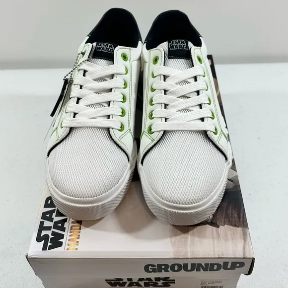 Star Wars The Mandalorian Ground Up Grogu Youth Meshed Court Sneakers, Size 5