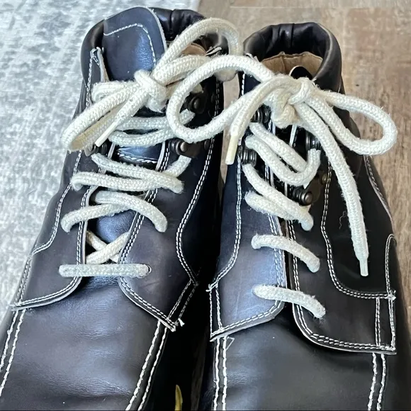 STEFANO BRANCHINI Italian Crafted Leather Ankle Boots Navy Blue US 9.5.