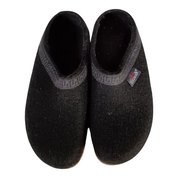 Stegmann Clogs Slippers Slip on Shoes Black Wool Womens 10.5