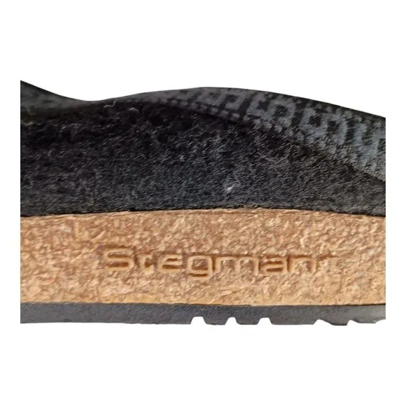 Stegmann Clogs Slippers Slip on Shoes Black Wool Womens 10.5