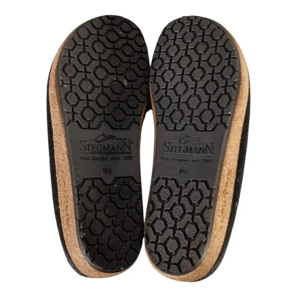 Stegmann Clogs Slippers Slip on Shoes Black Wool Womens 10.5