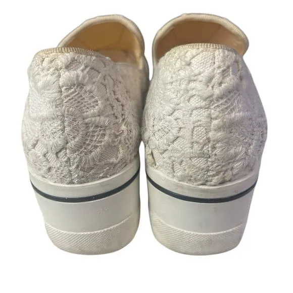 Stella McCartney Binx Lace Platform Sneaker Shoe White Cream Size 5/35