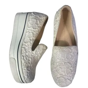 Stella McCartney Binx Lace Platform Sneaker Shoe White Cream Size 5/35