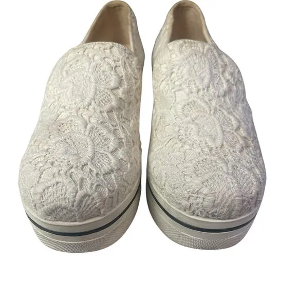 Stella McCartney Binx Lace Platform Sneaker Shoe White Cream Size 5/35