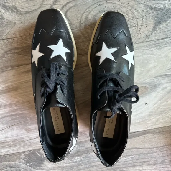 Stella McCartney Elyse Star Platform Wedge Shoes