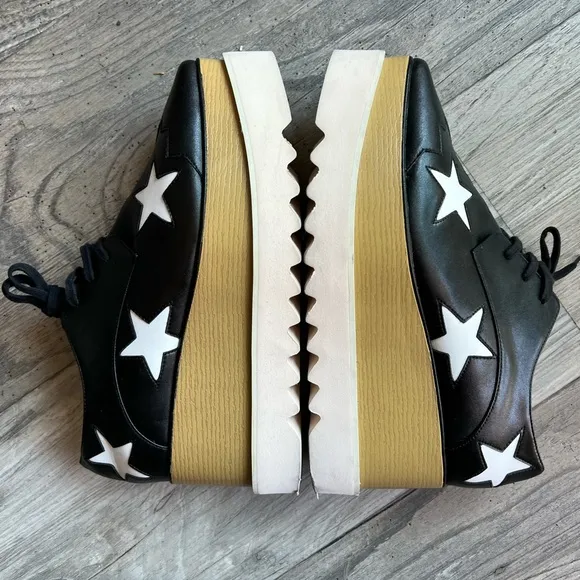 Stella McCartney Elyse Star Platform Wedge Shoes