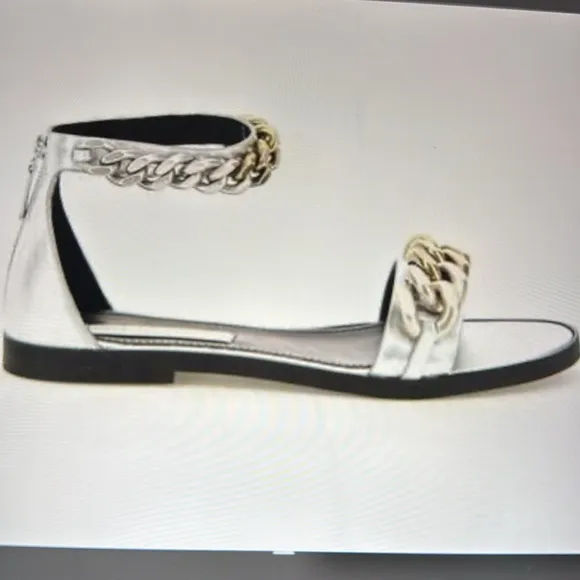 Stella McCartney Falabella Metallic Sandals, Size 39 . Excellent Condition.