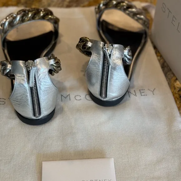 Stella McCartney Falabella Metallic Sandals, Size 39 . Excellent Condition.