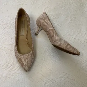 Stella McCartney Kitten Heels Snakeskin Fabric Shoes