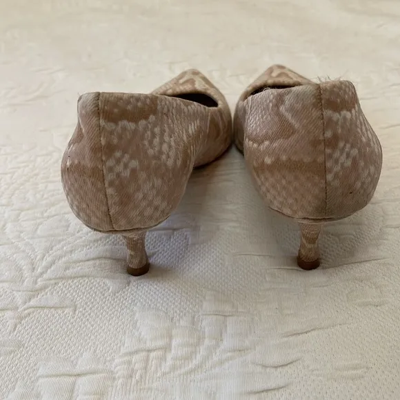 Stella McCartney Kitten Heels Snakeskin Fabric Shoes