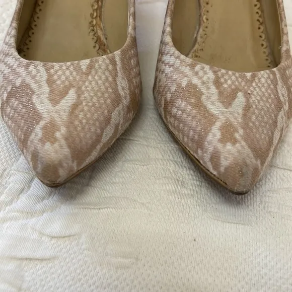 Stella McCartney Kitten Heels Snakeskin Fabric Shoes
