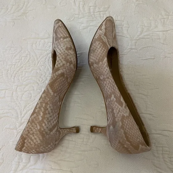 Stella McCartney Kitten Heels Snakeskin Fabric Shoes
