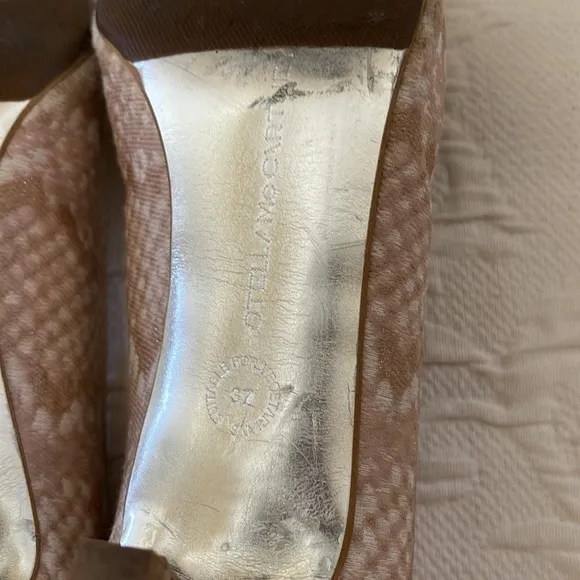 Stella McCartney Kitten Heels Snakeskin Fabric Shoes