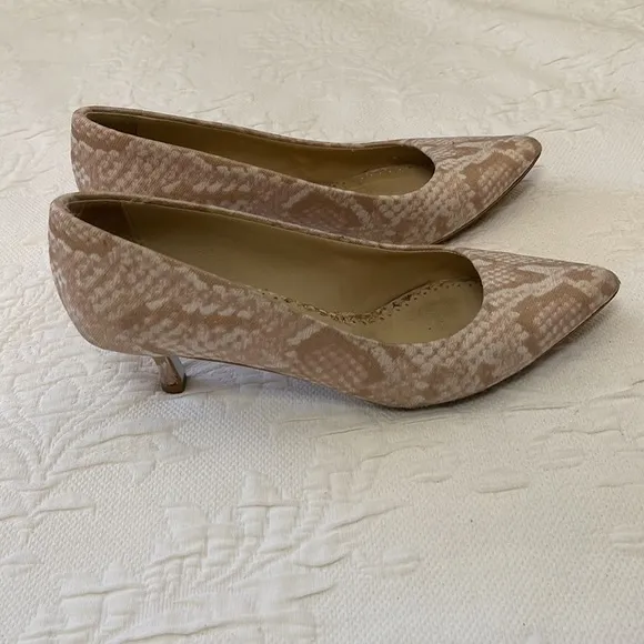 Stella McCartney Kitten Heels Snakeskin Fabric Shoes