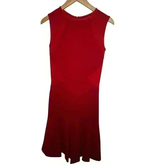 STELLA MCCARTNEY Paneled Sleeveless Dress in Red Size 40