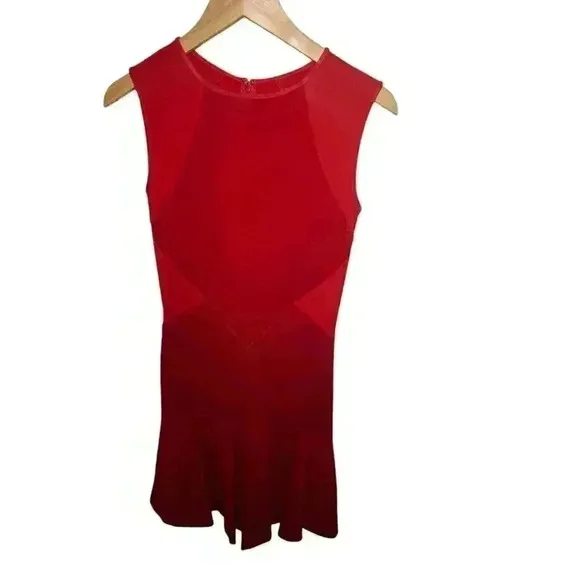 STELLA MCCARTNEY Paneled Sleeveless Dress in Red Size 40