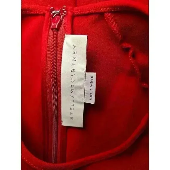 STELLA MCCARTNEY Paneled Sleeveless Dress in Red Size 40