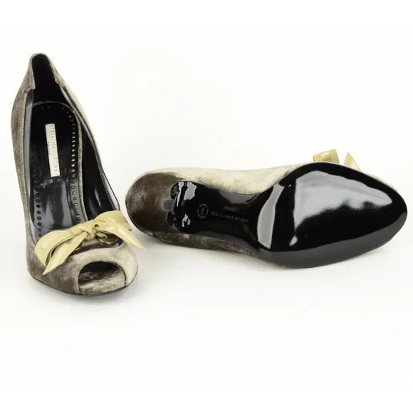 STELLA MCCARTNEY SHOES VELVET BOW PUMPS  sz IT 39.5 US 9.5