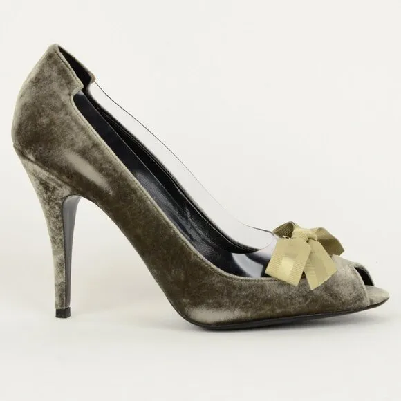 STELLA MCCARTNEY SHOES VELVET BOW PUMPS  sz IT 39.5 US 9.5