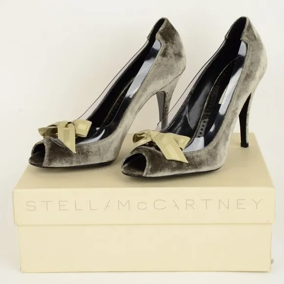 STELLA MCCARTNEY SHOES VELVET BOW PUMPS  sz IT 39.5 US 9.5
