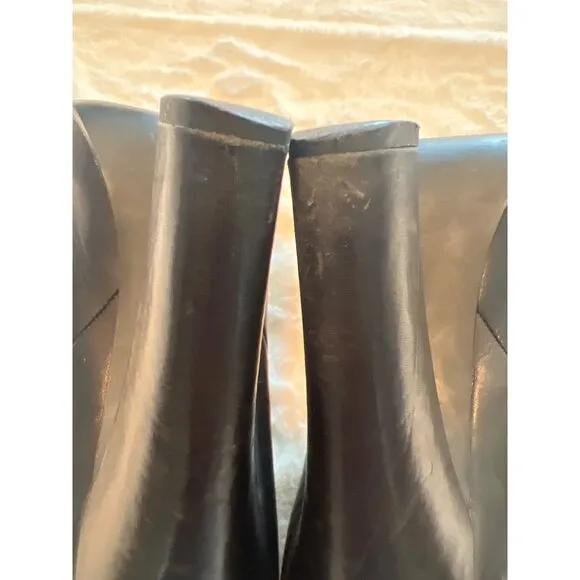 Steve Madden Saffronn Platform Boots Size 10 Black Leather Ankle Booties