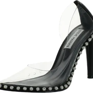 Steve Madden Verity heels/Steve Madden clear crystal embellished pointy toe pump