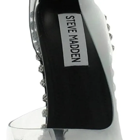 Steve Madden Verity heels/Steve Madden clear crystal embellished pointy toe pump
