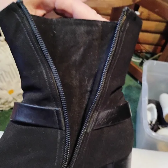 STUART WEITZMAN Black Neoprene Gore-Tex Harness Boots Size 8